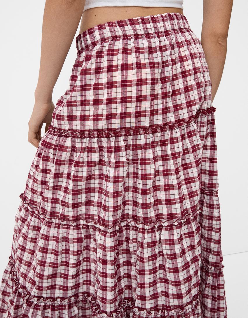 تنورة ميدي مربعات-عقيقي-5