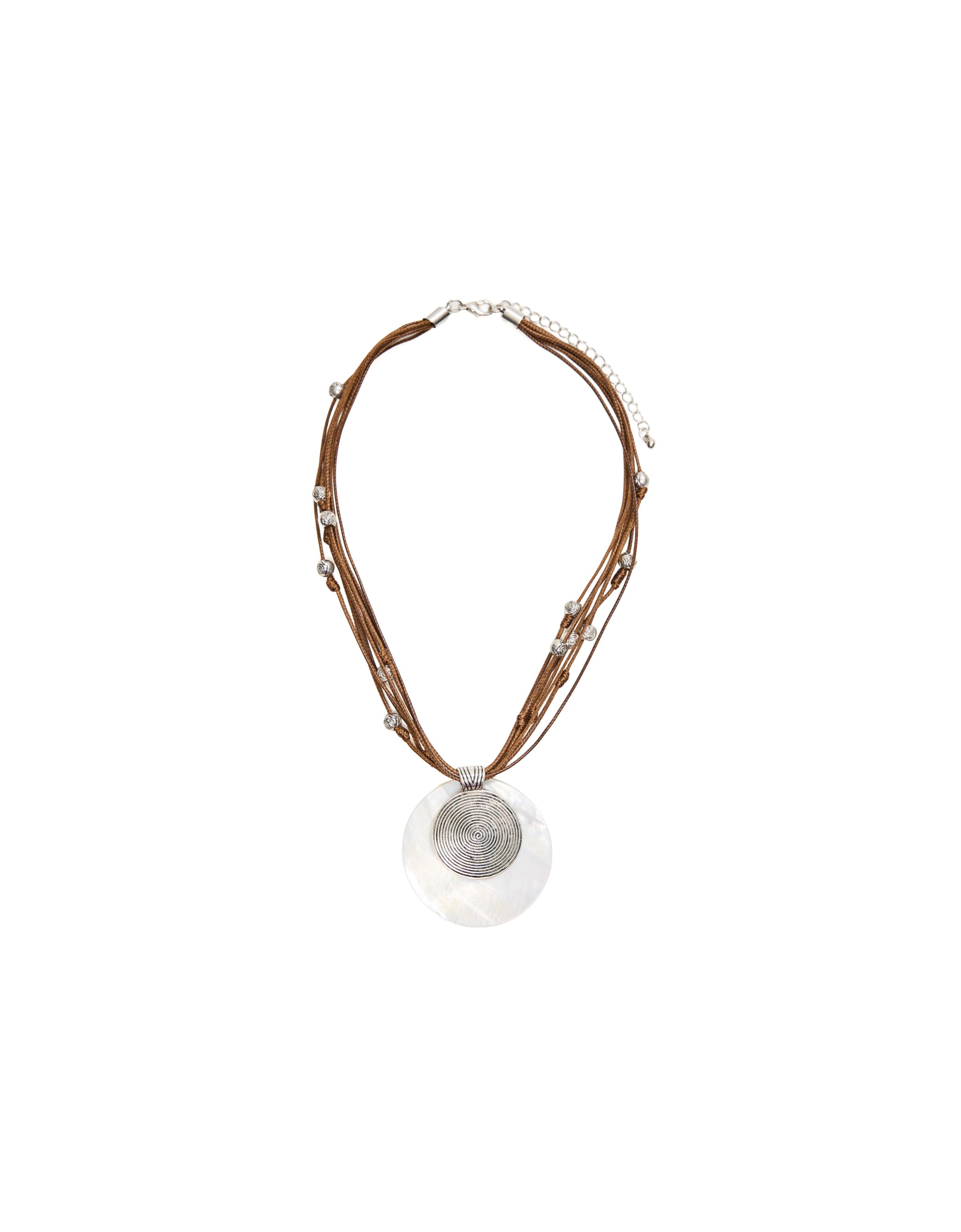 Spiral cord necklace — Cream