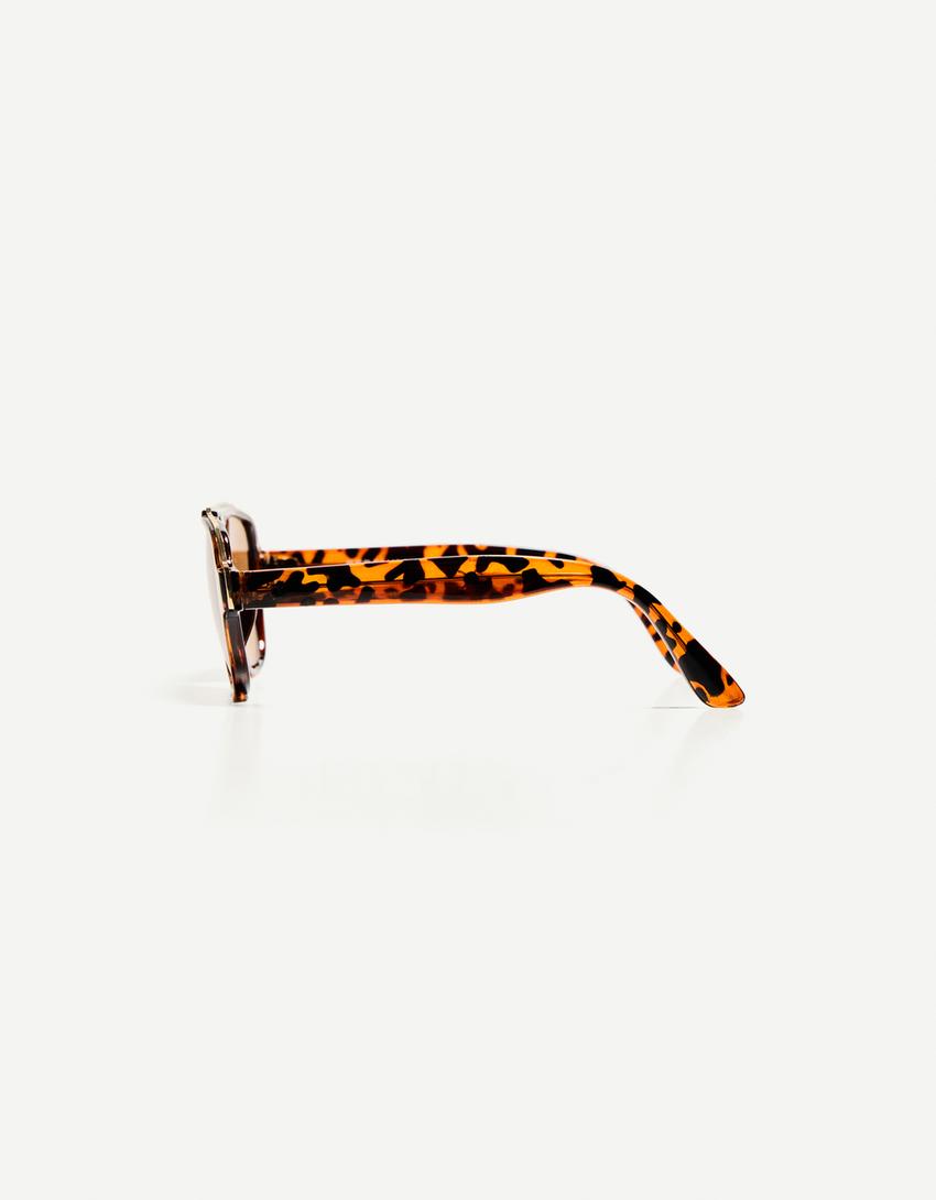 Lunettes de soleil monture épaisse-Marron-2