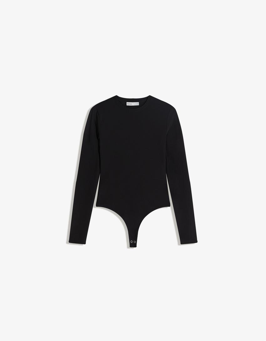 Long sleeve bodysuit-Black