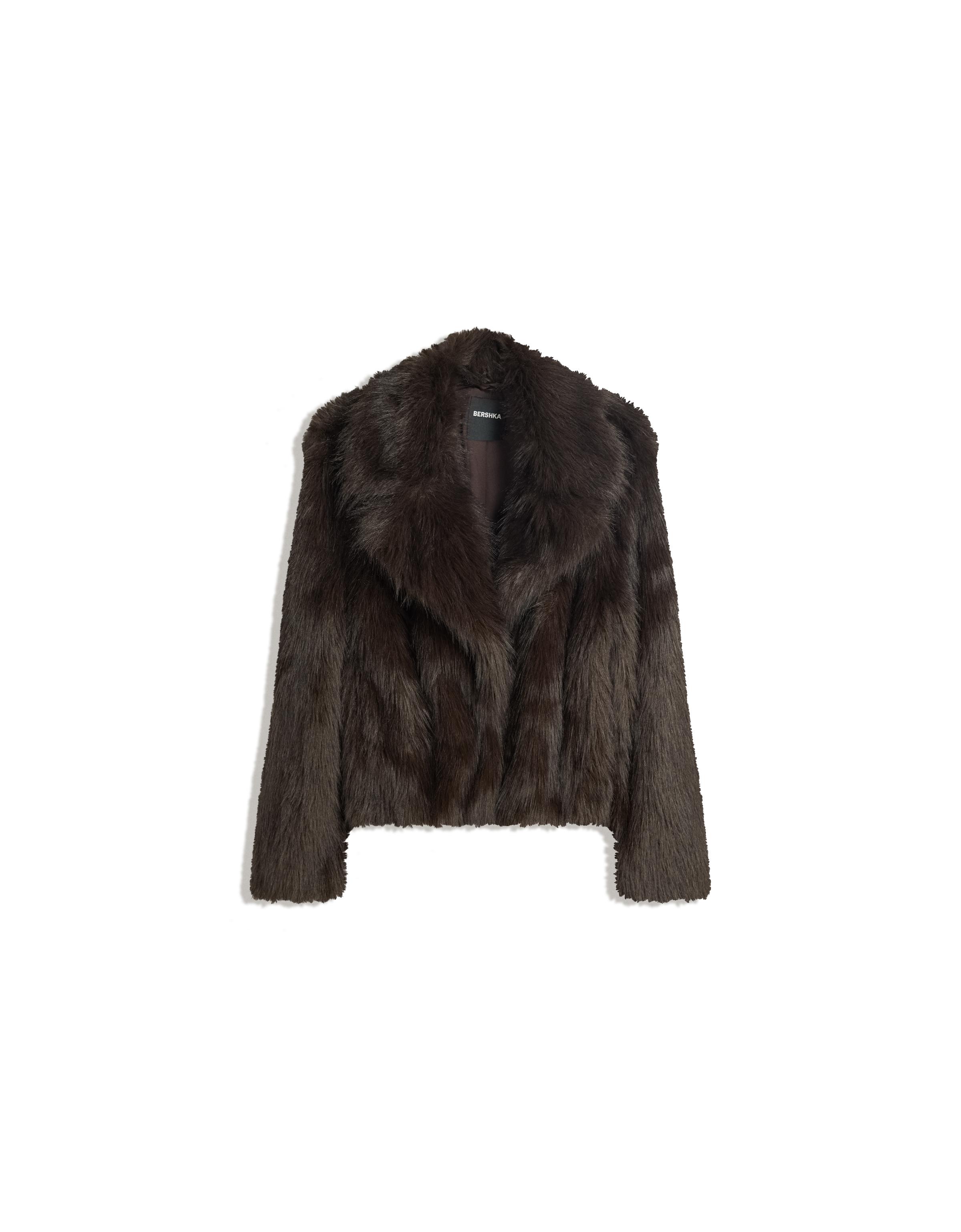 Faux fur lapel jacket
