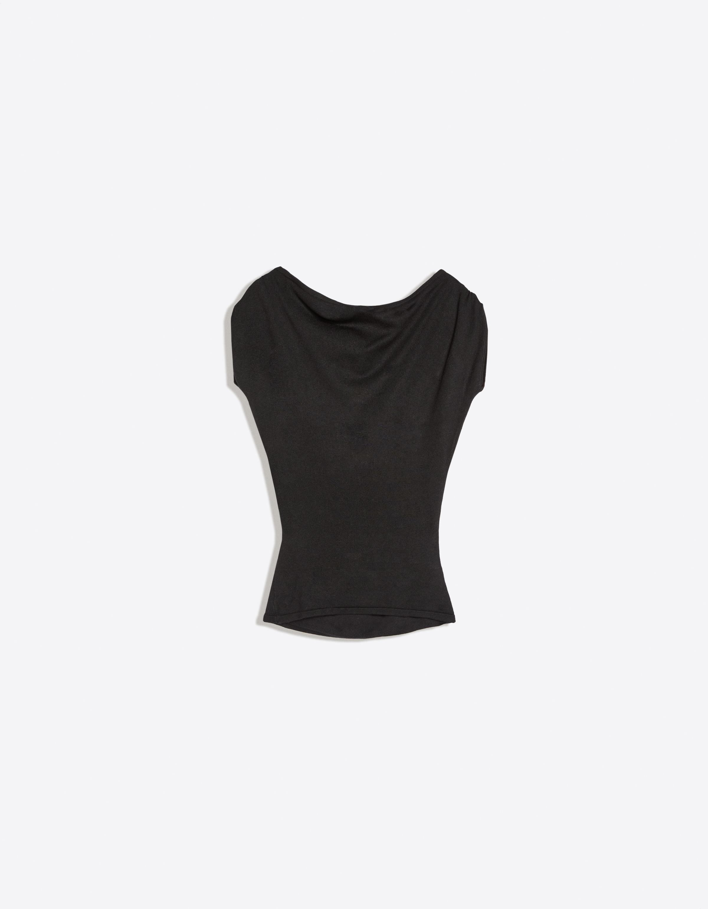 Short sleeve button-up sweater — Black