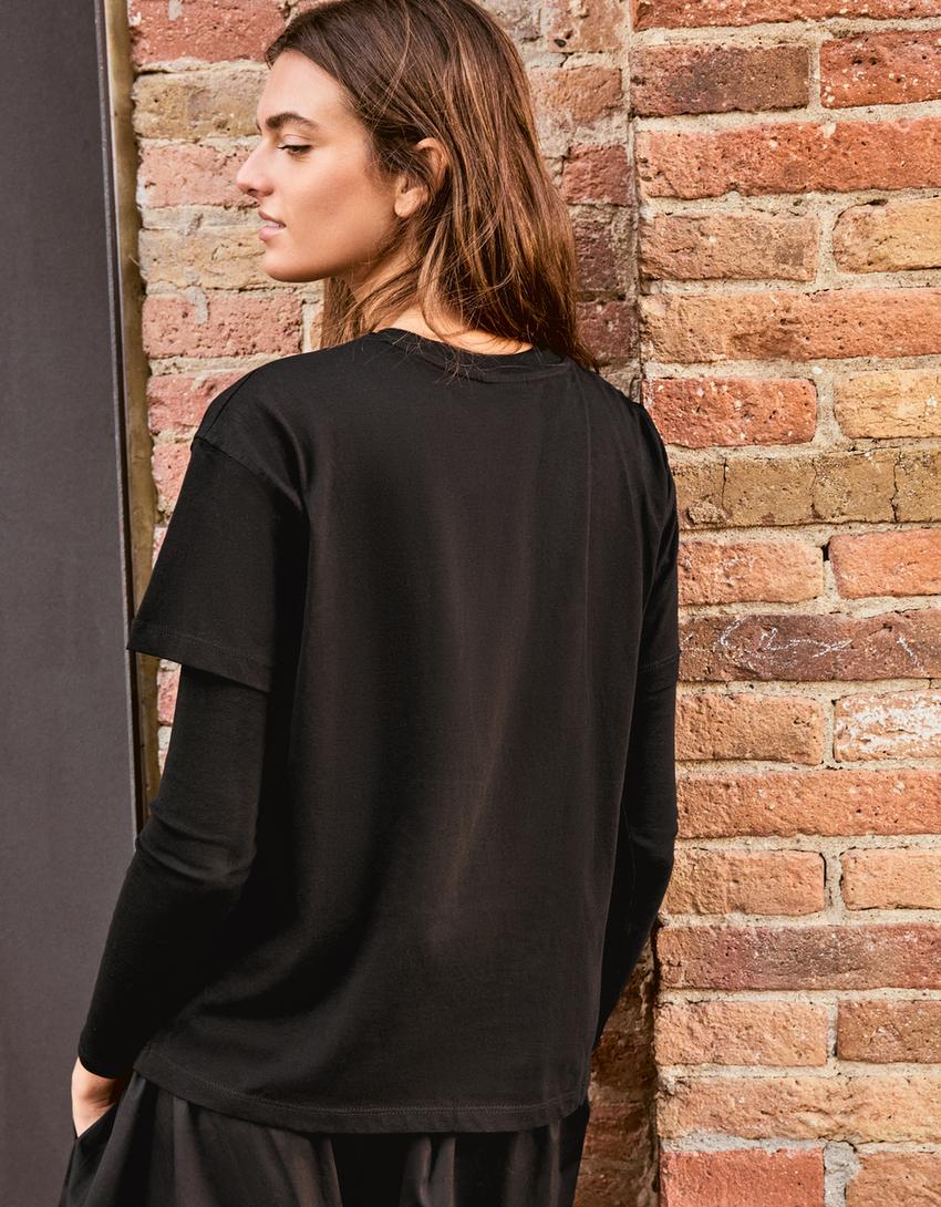 Plain Speedi short sleeve print T-shirt-Black