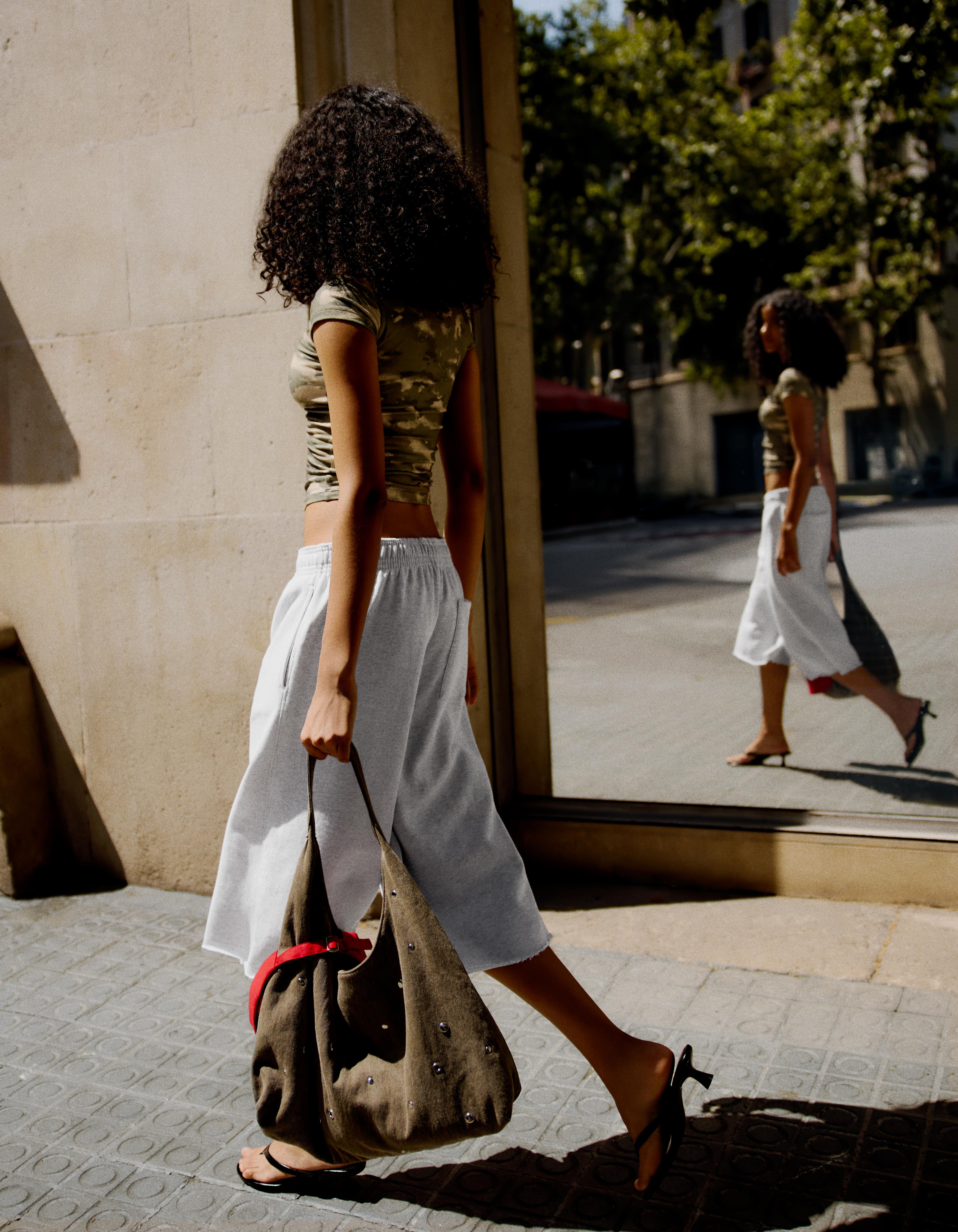 Long jersey Bermuda shorts — Grey