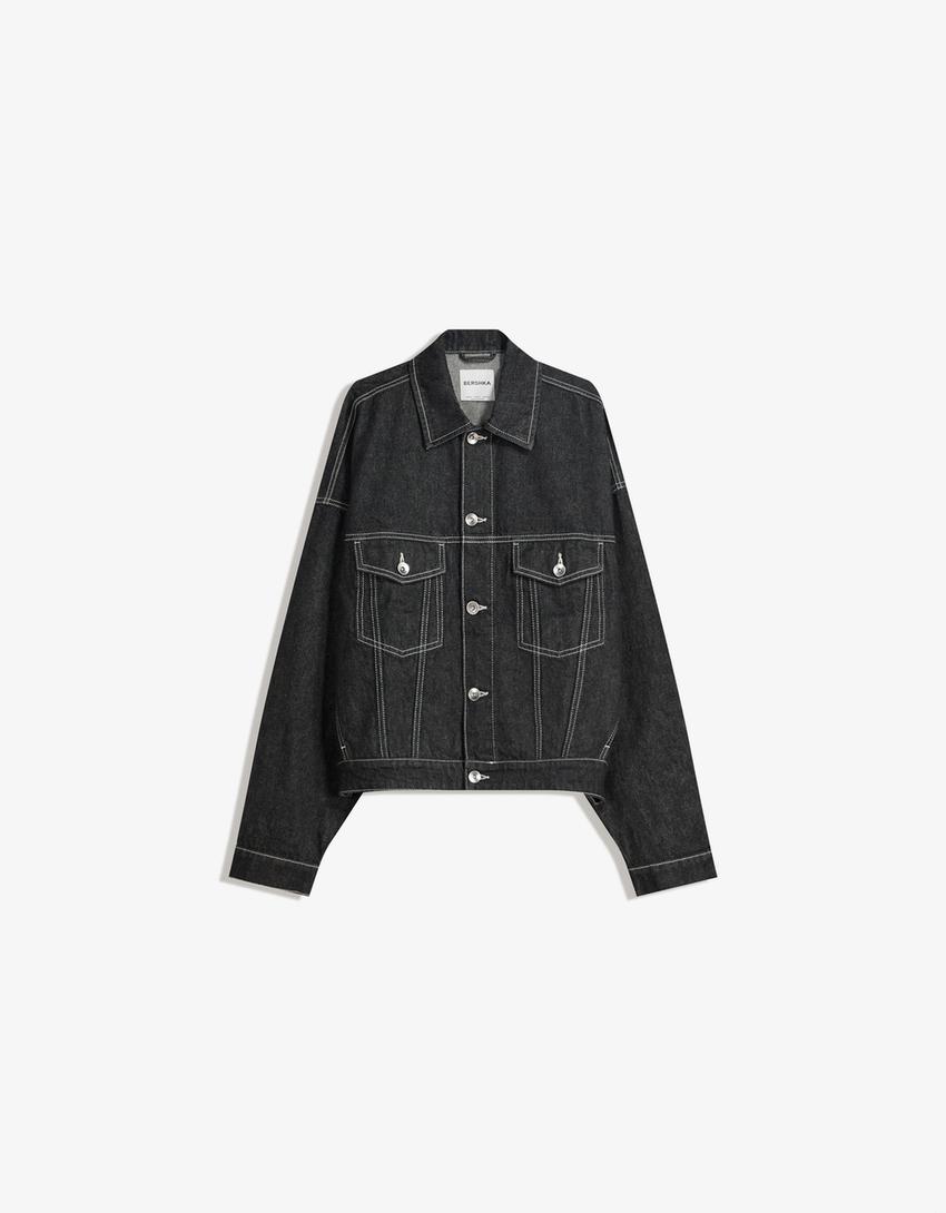 Cazadora denim trucker-Negro-3