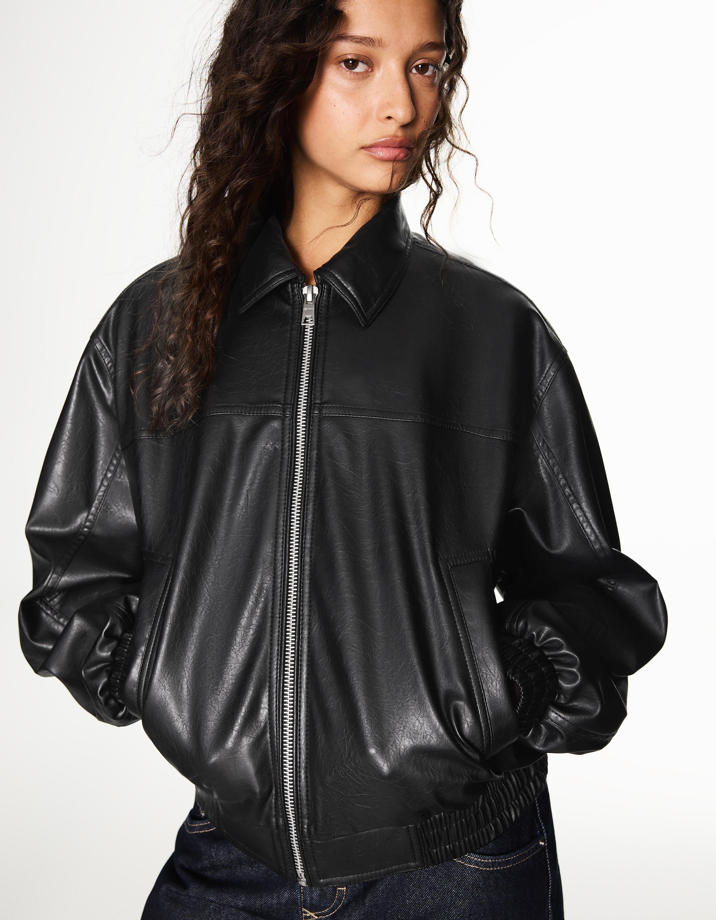 Leather effect jacket — Black