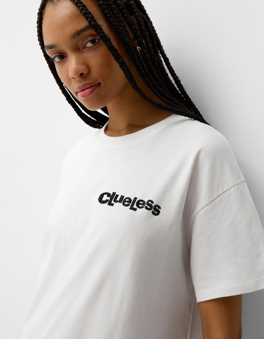 تيشرت كلوليس بأكمام قصيرة-أبيض مطفي-2