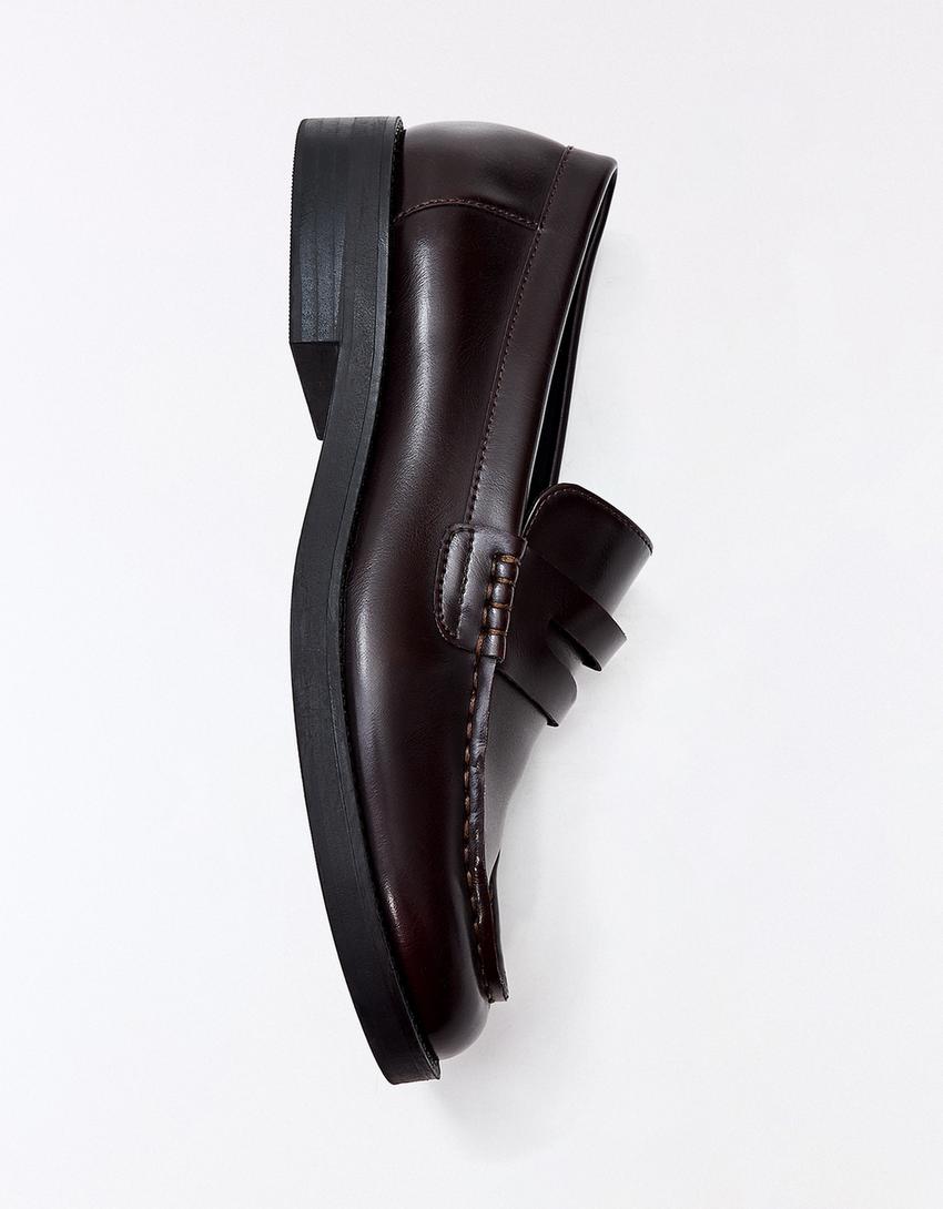 Mokasyny z cienką podeszwą-Rubinowy