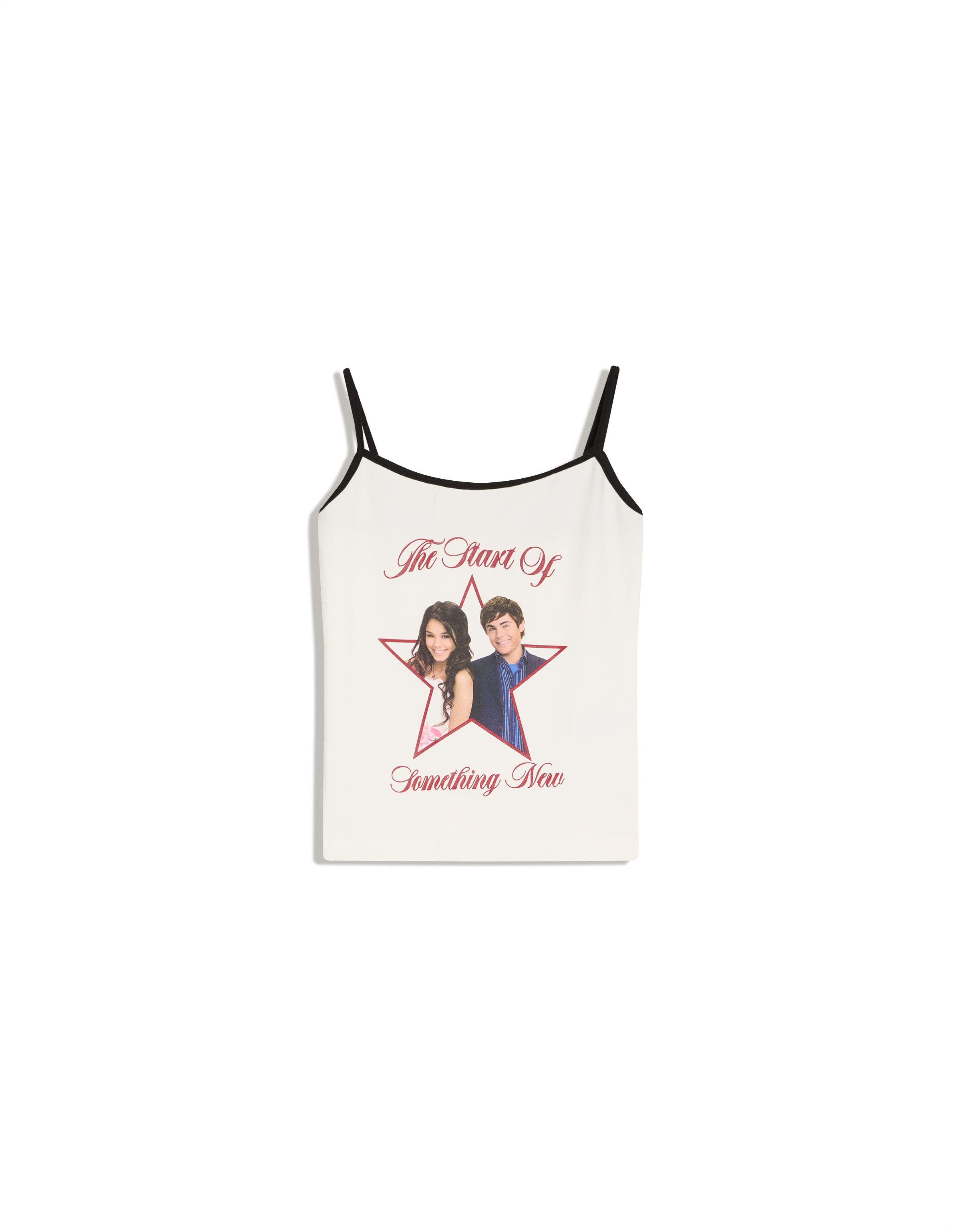 HIGH SCHOOL MUSICAL print strappy top — Off white