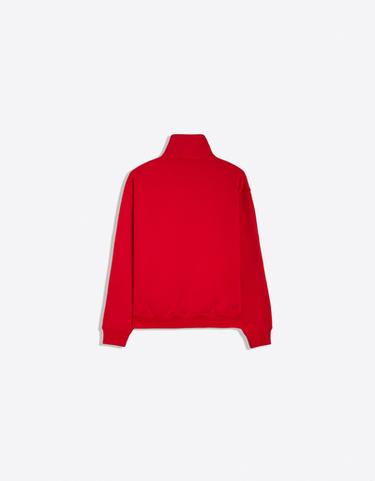 High neck zip-up sweatshirt — Red 6