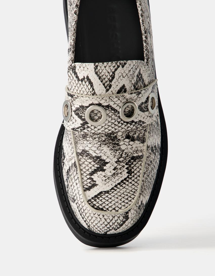 Mocassins plats animal print-Serpent-3