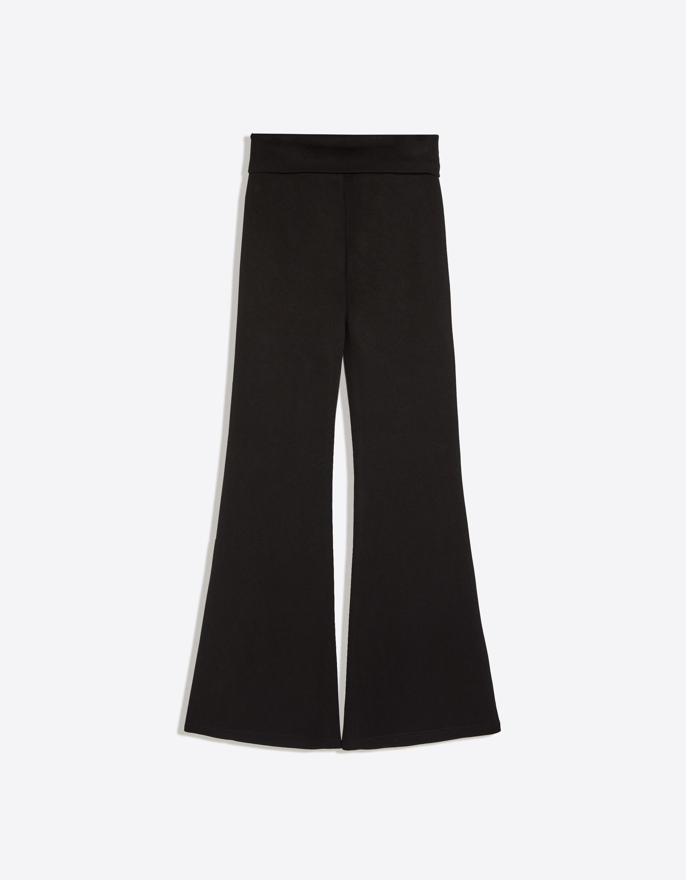 Flared modal trousers — Black