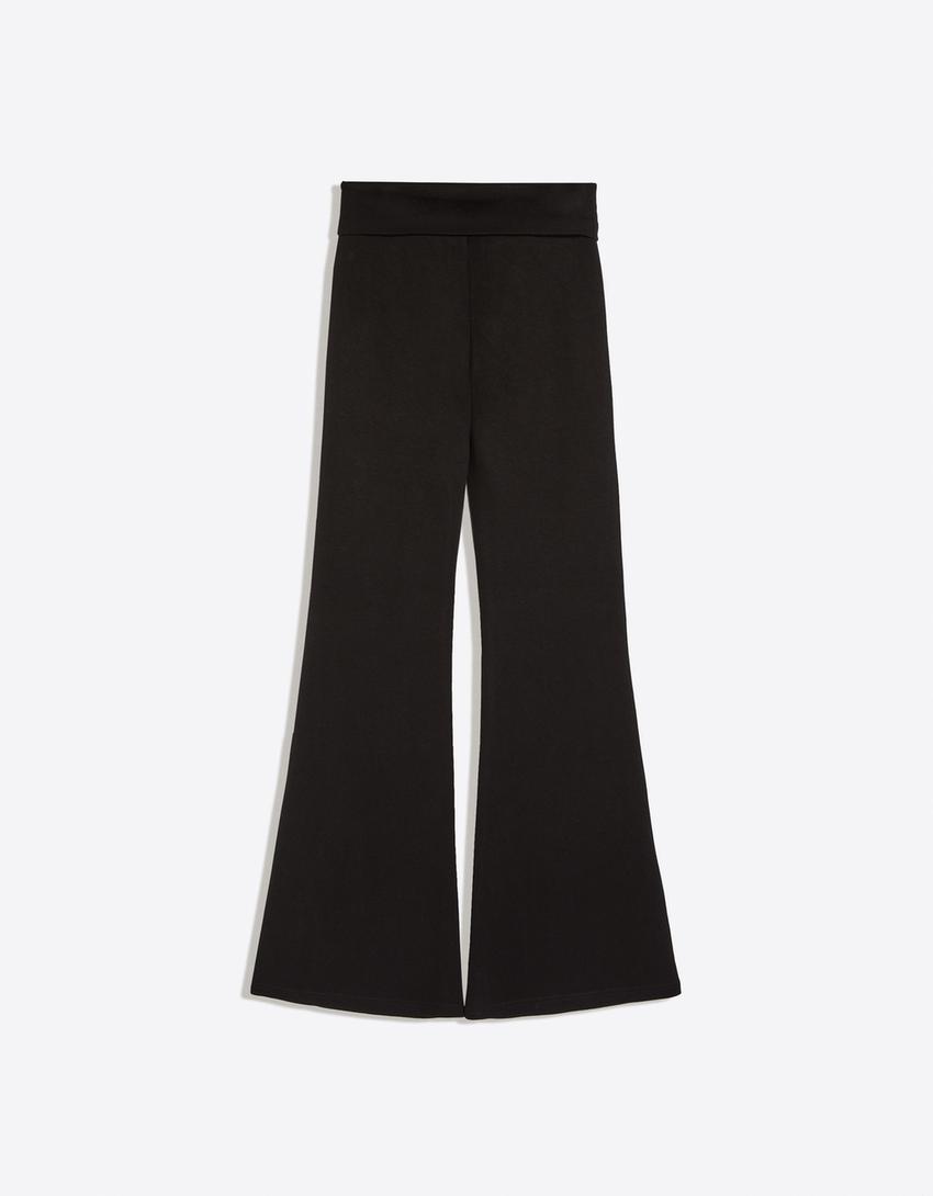 Flare fit pantolon-Siyah