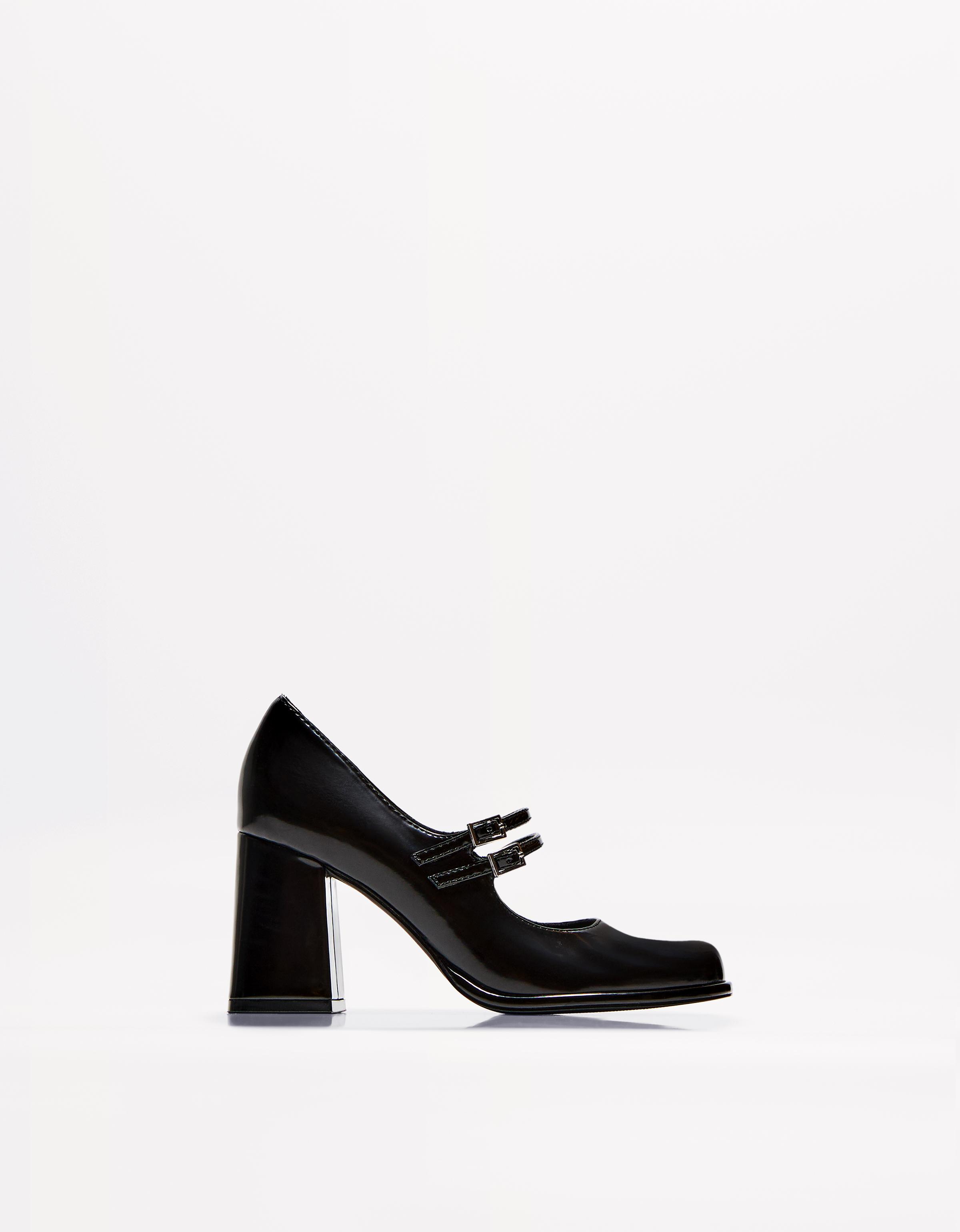 Bershka Mary Janes Mit Breitem Absatz Damen 40 Schwarz
