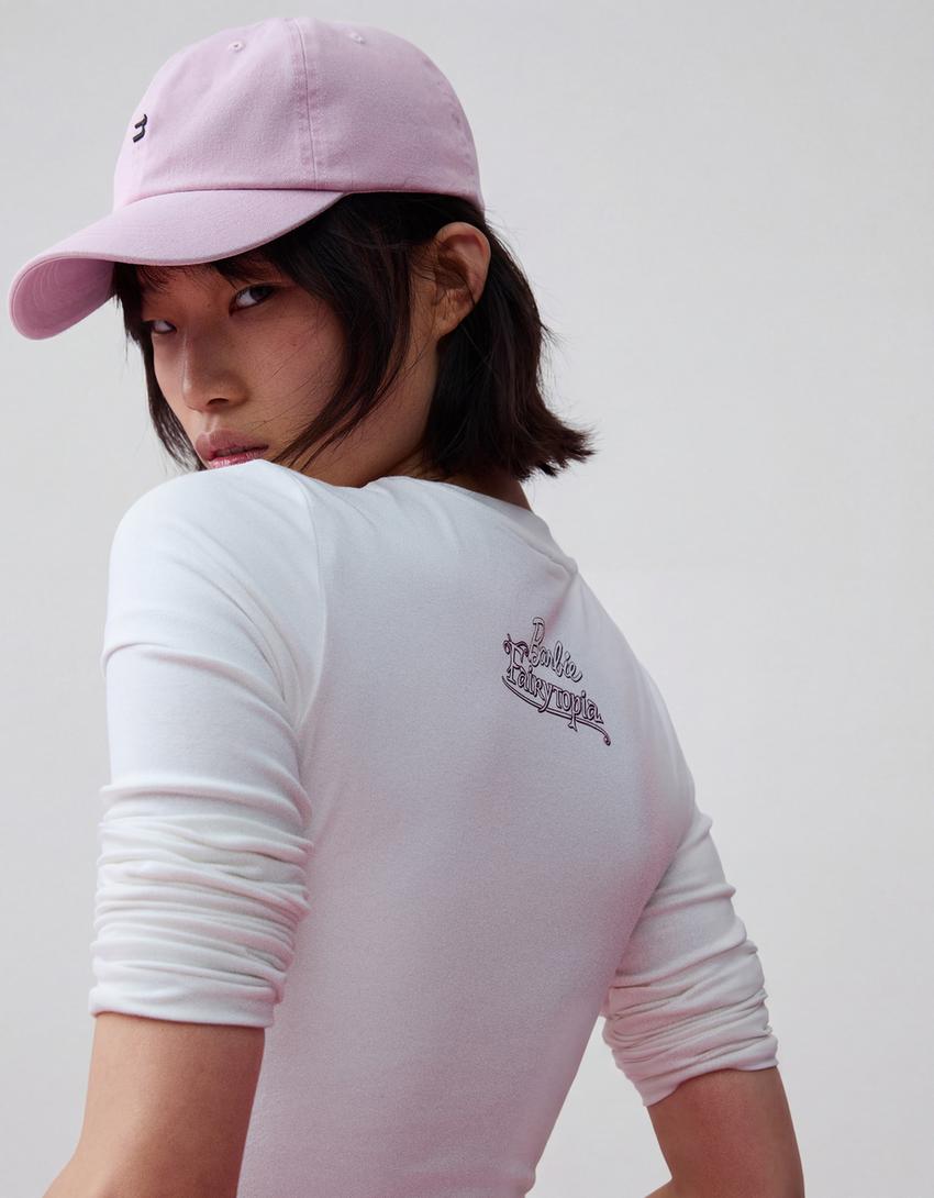 Bibble print short sleeve T-shirt-White