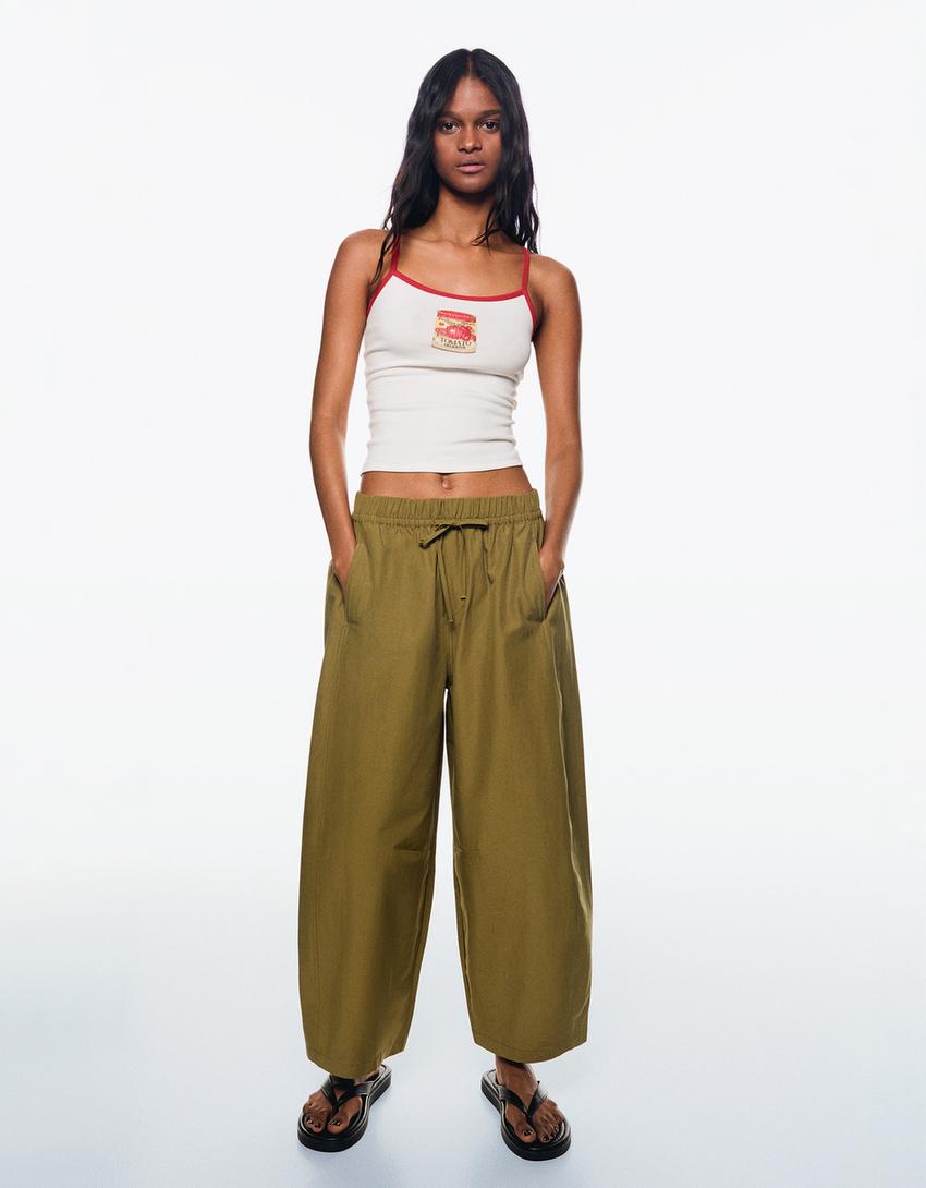 Pantalón barrel cropped-Verde-0