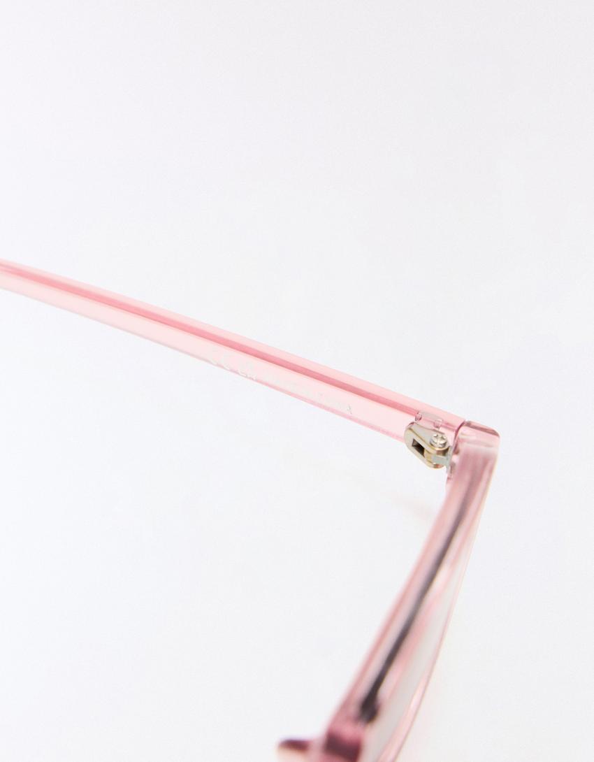 Oval plastic sunglasses-Pink