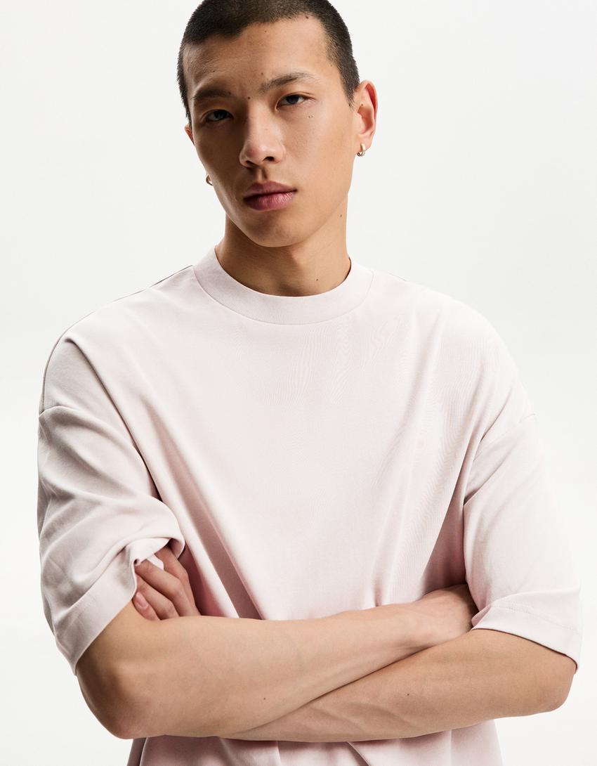 Boxy short sleeve T-shirt-Stone