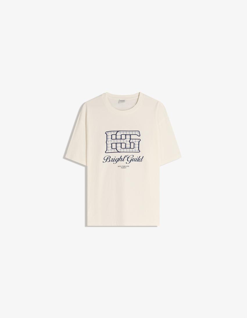 Short sleeve T-shirt with print-Off white