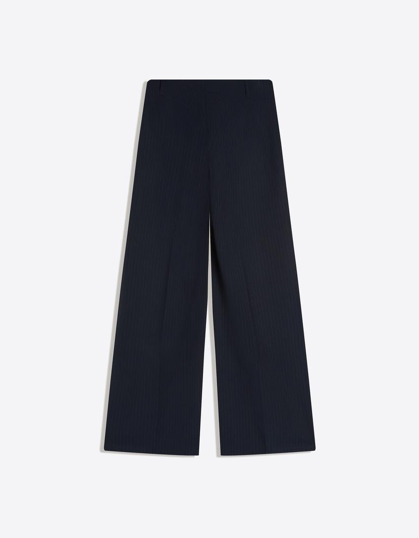 Geniş paça pantolon-Denizci mavisi