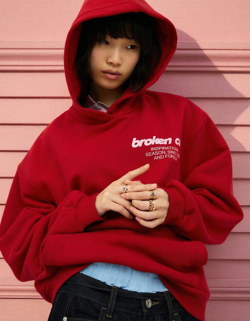 7-pack of beaded rings-Gold