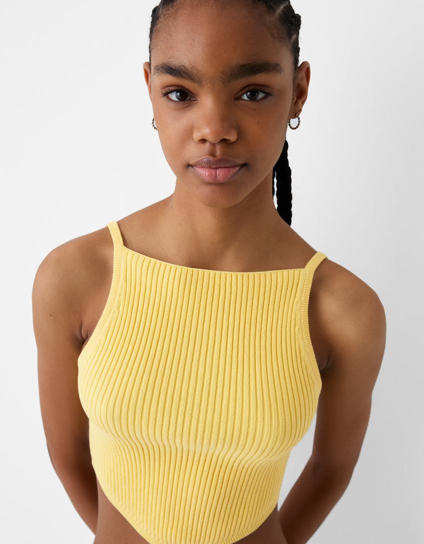 Strappy rustic top-Yellow-2