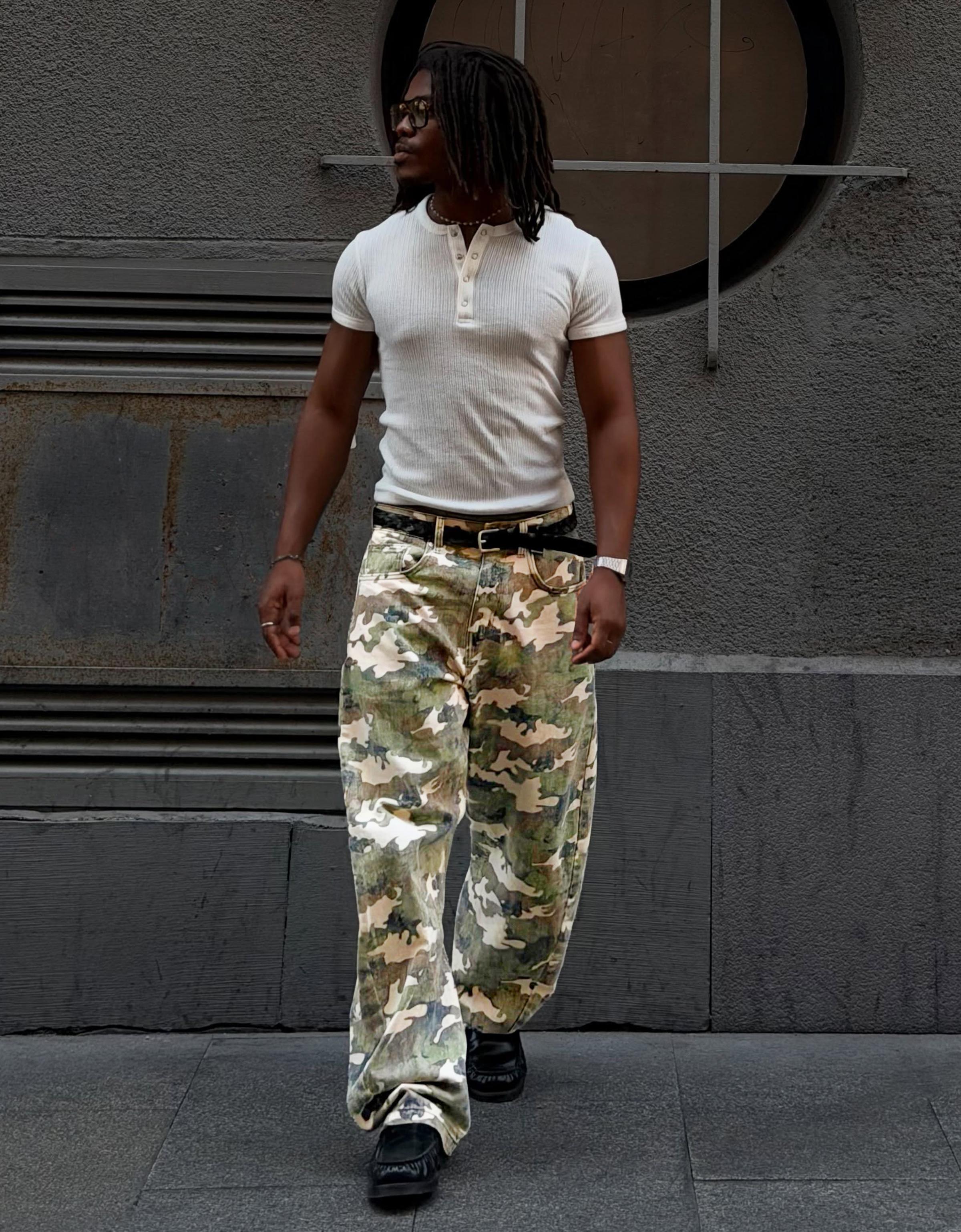 Twisted print jeans — Green