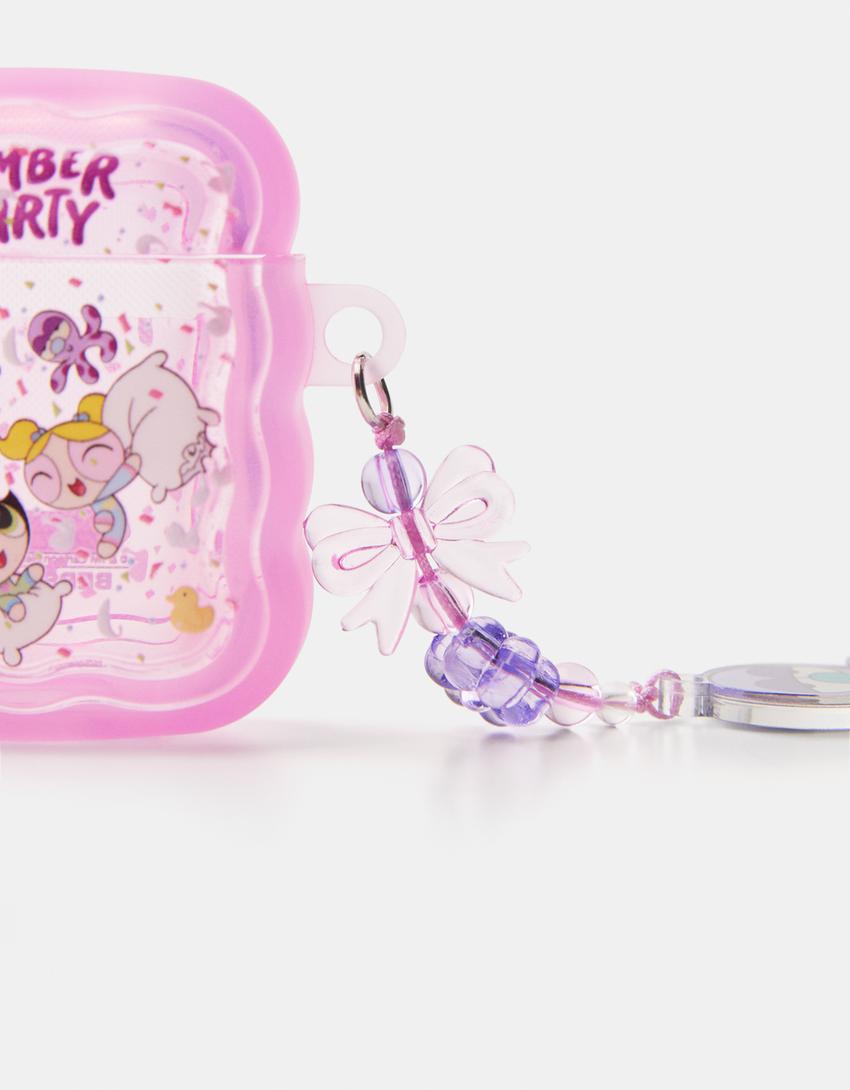 حافظة إير بودز فتيات القوة-زهري-4