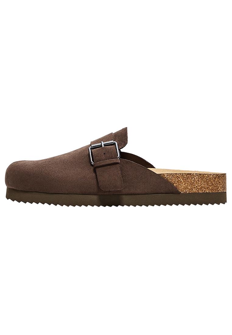 Clogs with buckle detail — BROWN