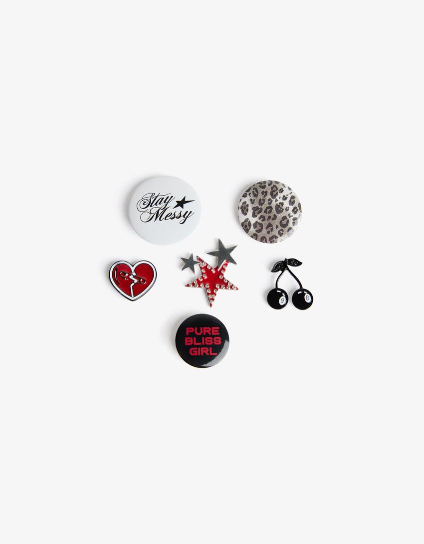 6-pack of badges-Black-1