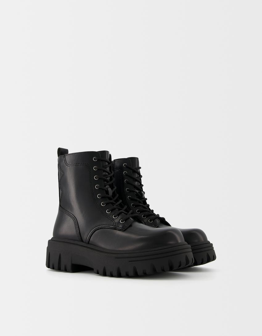 Lace-up platform ankle boots - Men | Bershka