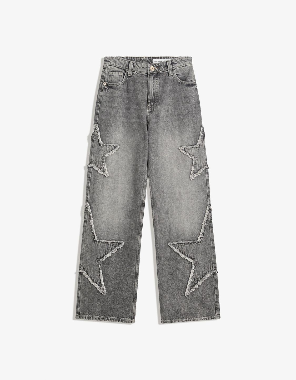 Jeans baggy franjas estrela