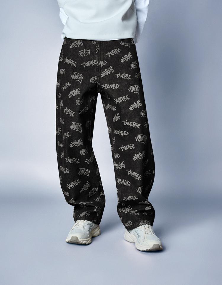 Baggy jacquard jeans