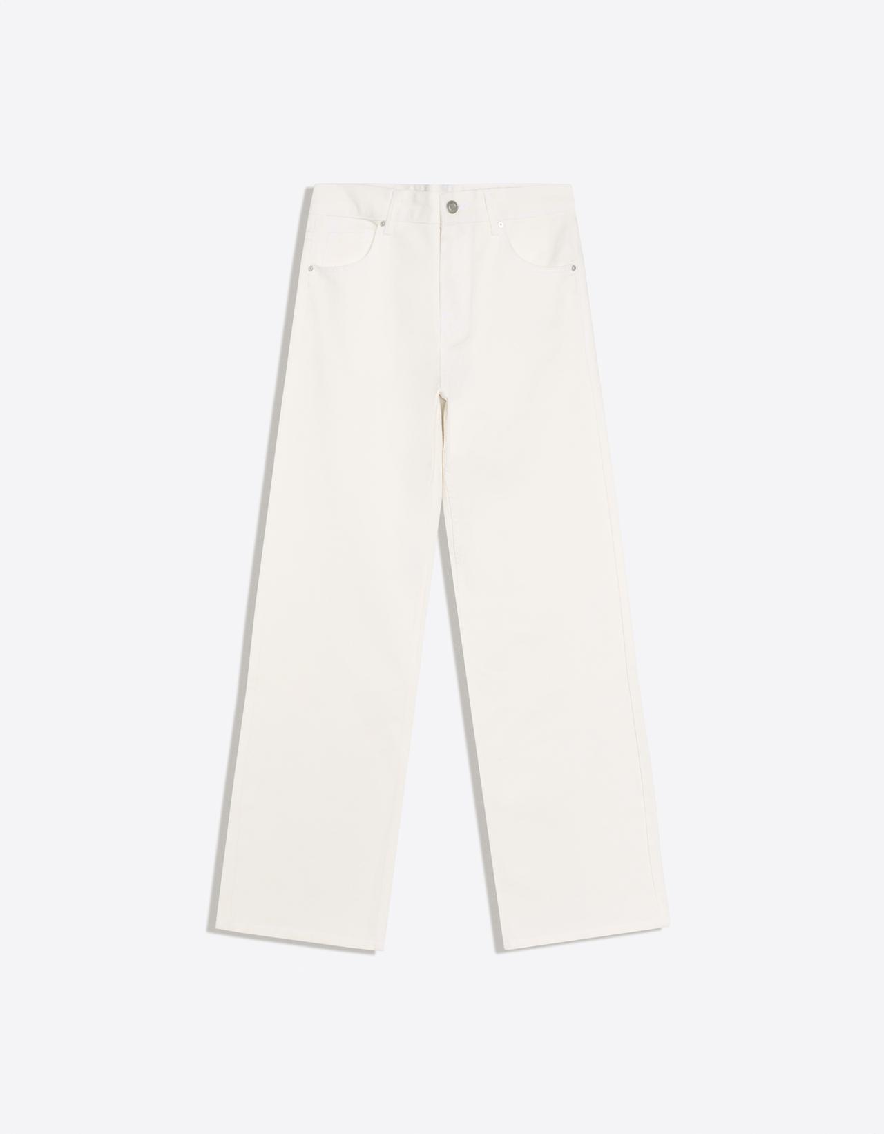 Low-rise straight jeans — White