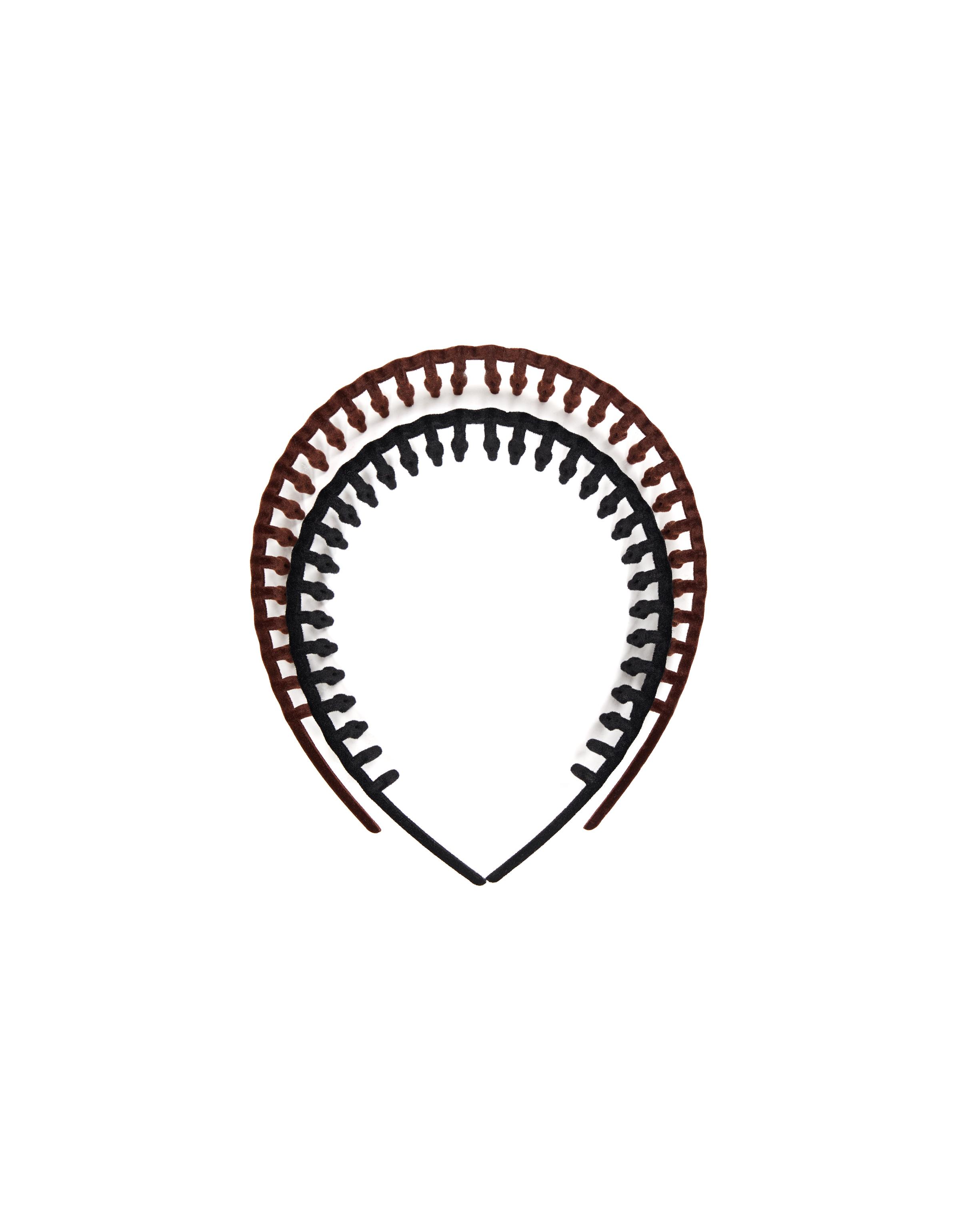 Pack of 2 zig-zag headbands — Black