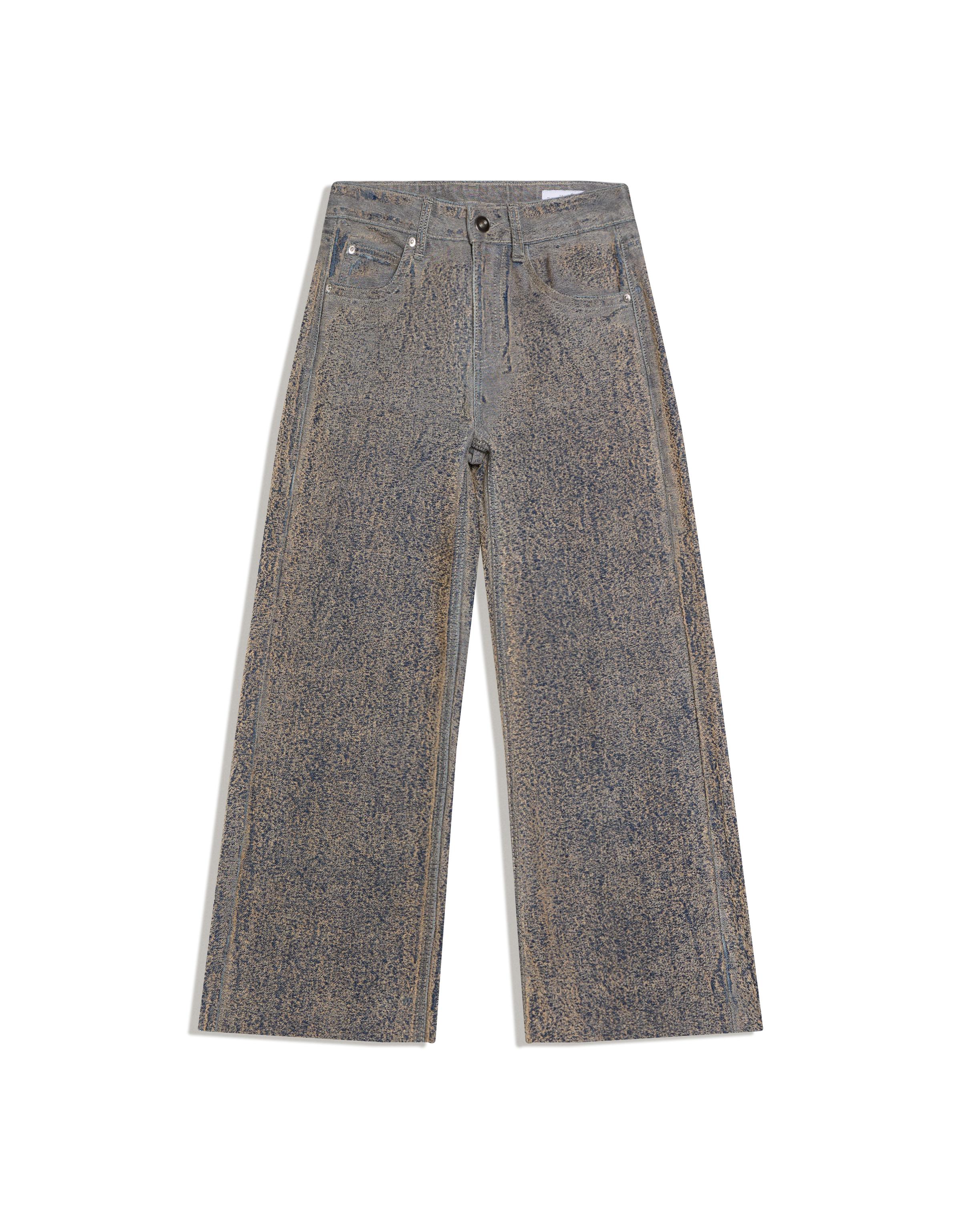 Dokulu düşük bel straight fit jean - Görsel 14