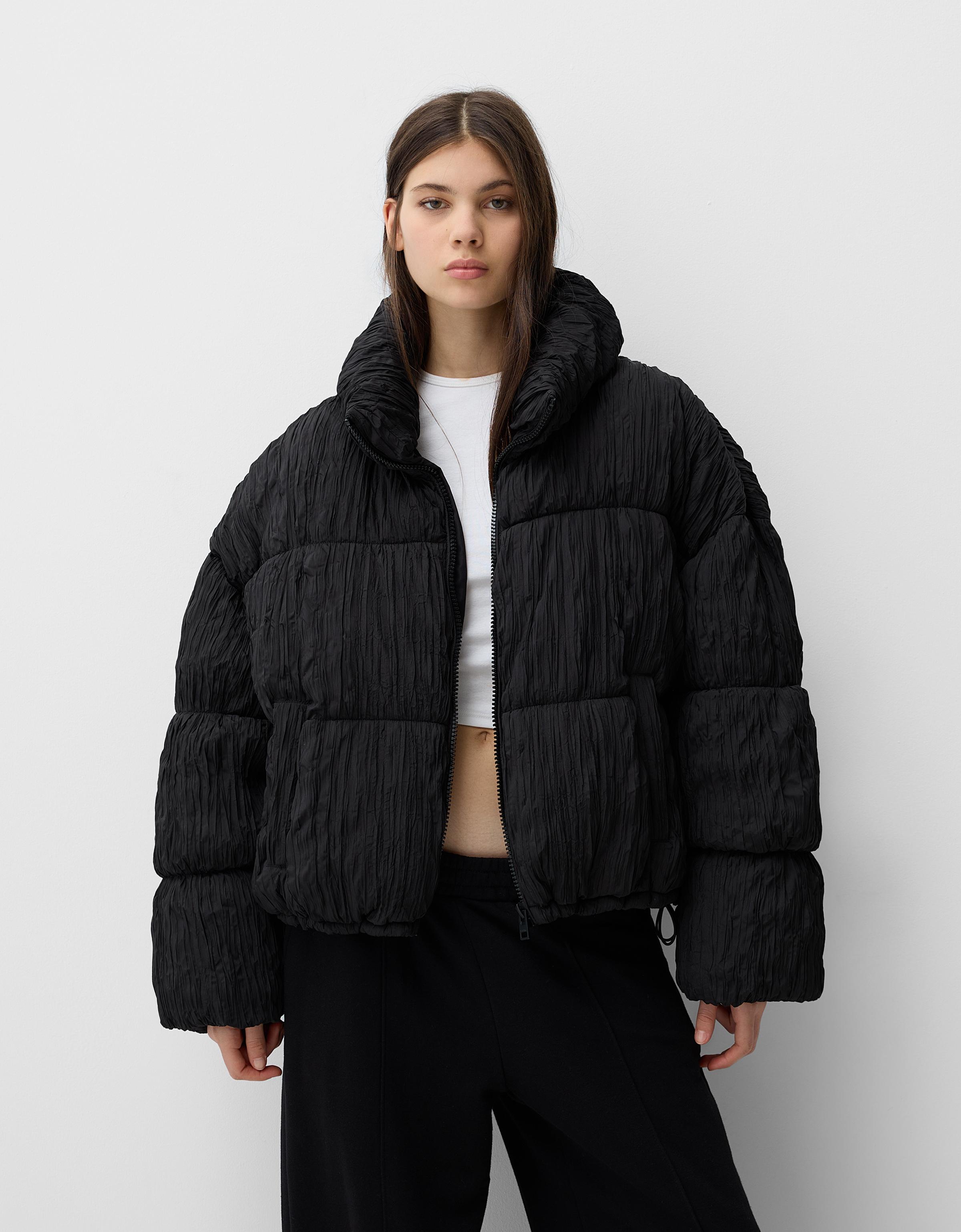 Pleated puffer jacket Jackets and blazers Women Bershka