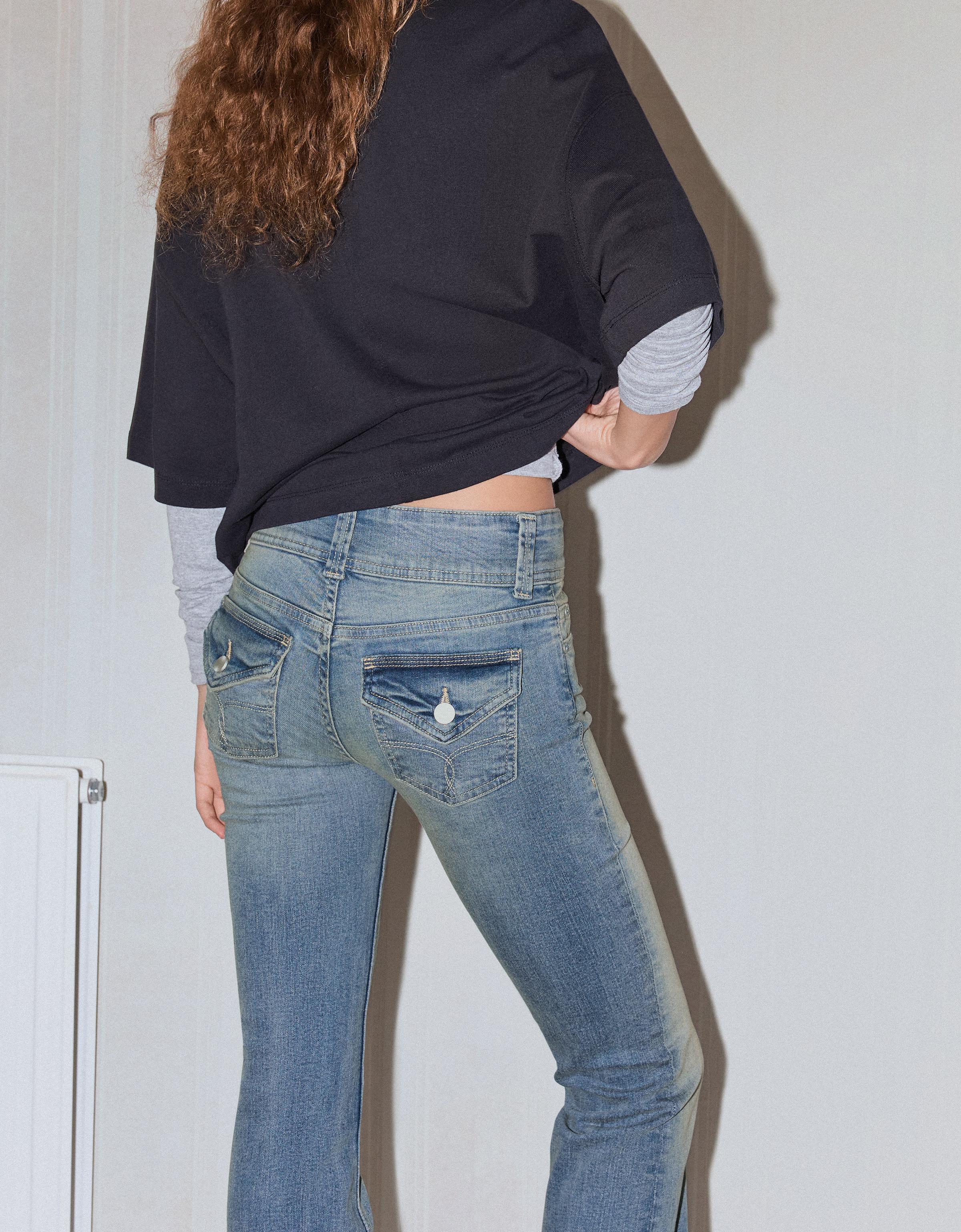 Düşük bel kapaklı bootcut jean - Görsel 95