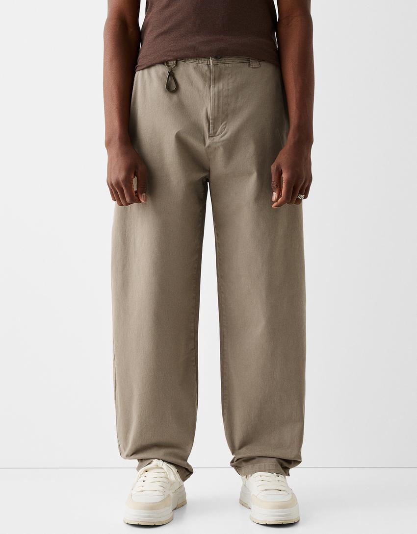 Calças skater fit mosquetão-Caramelo-1