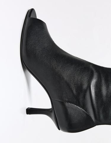 PEEP TOE HEELED ANKLE BOOTS — BLACK 3