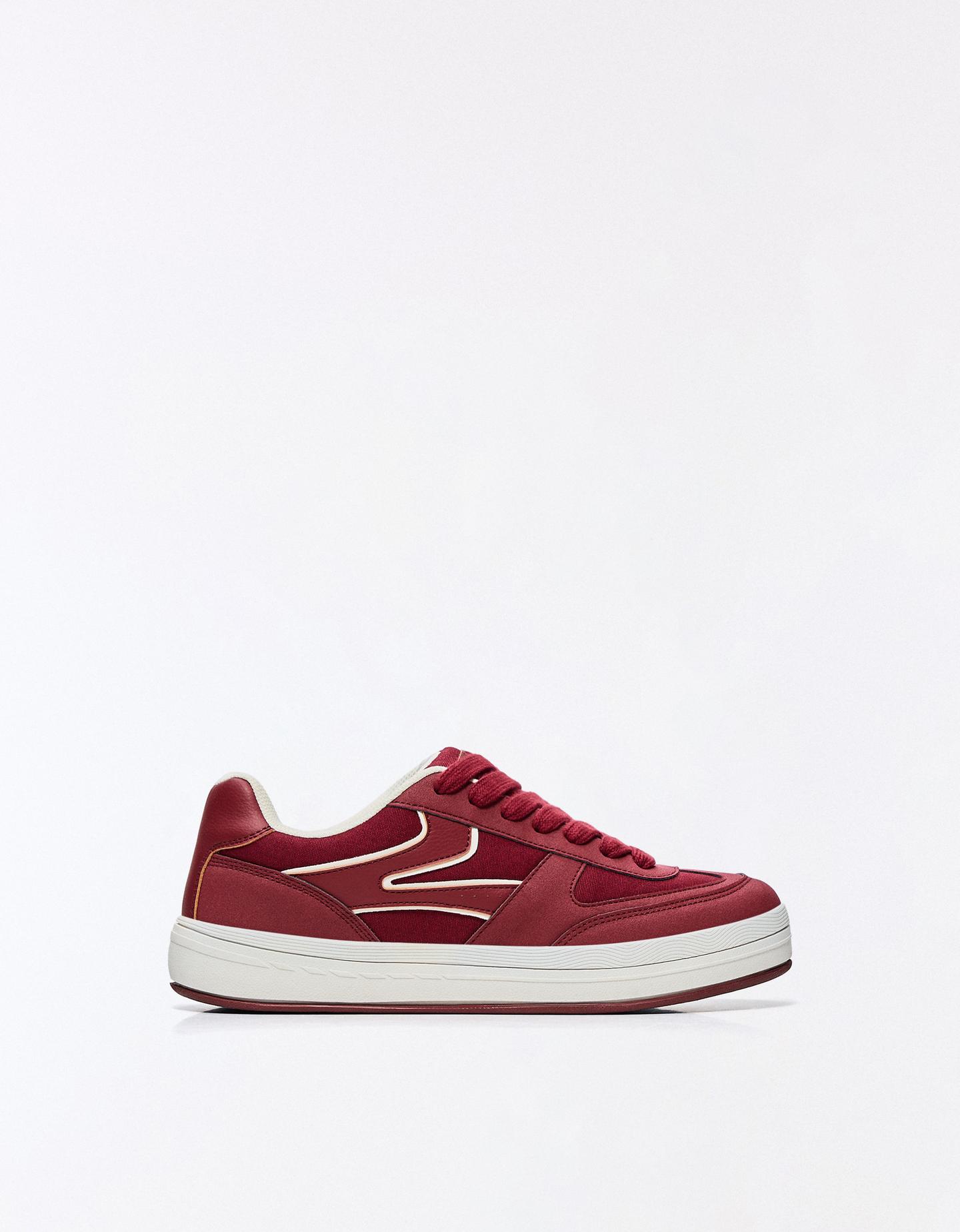 Bershka buty sportowe szeroki rubinowy