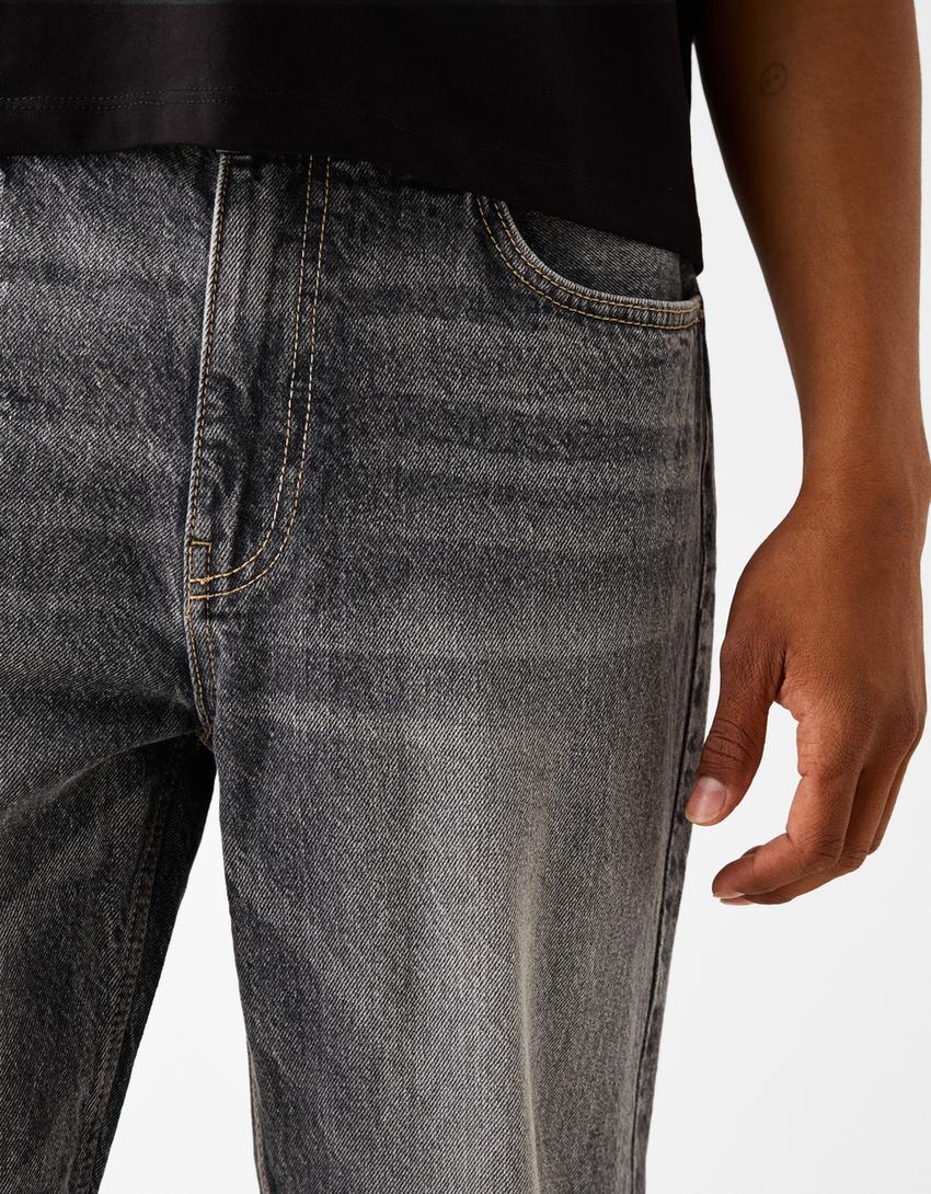 Jean straight-Gris foncé