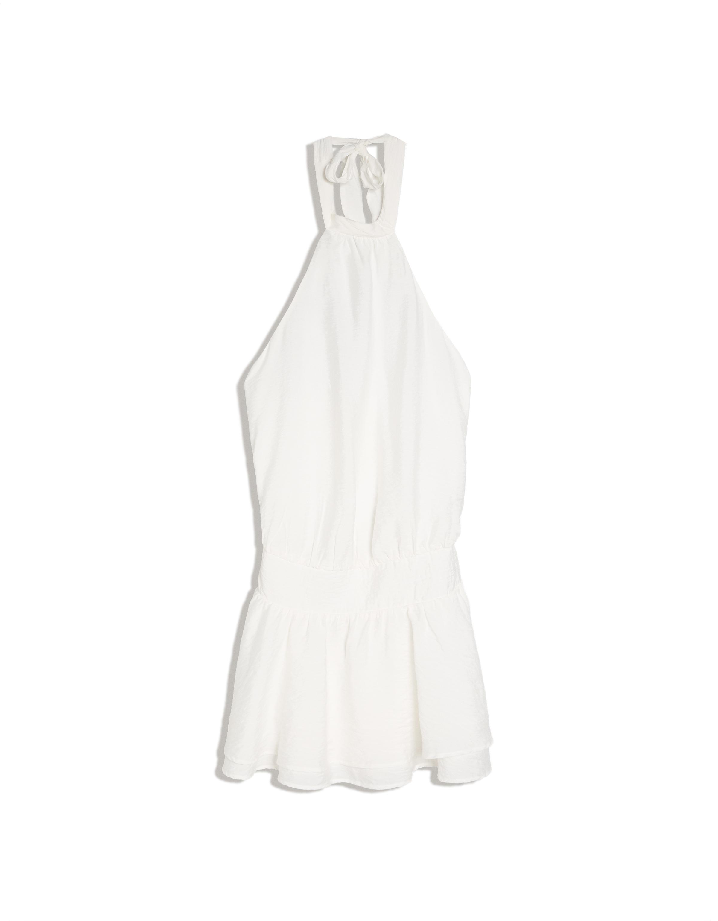 Halter neck mini dress — White