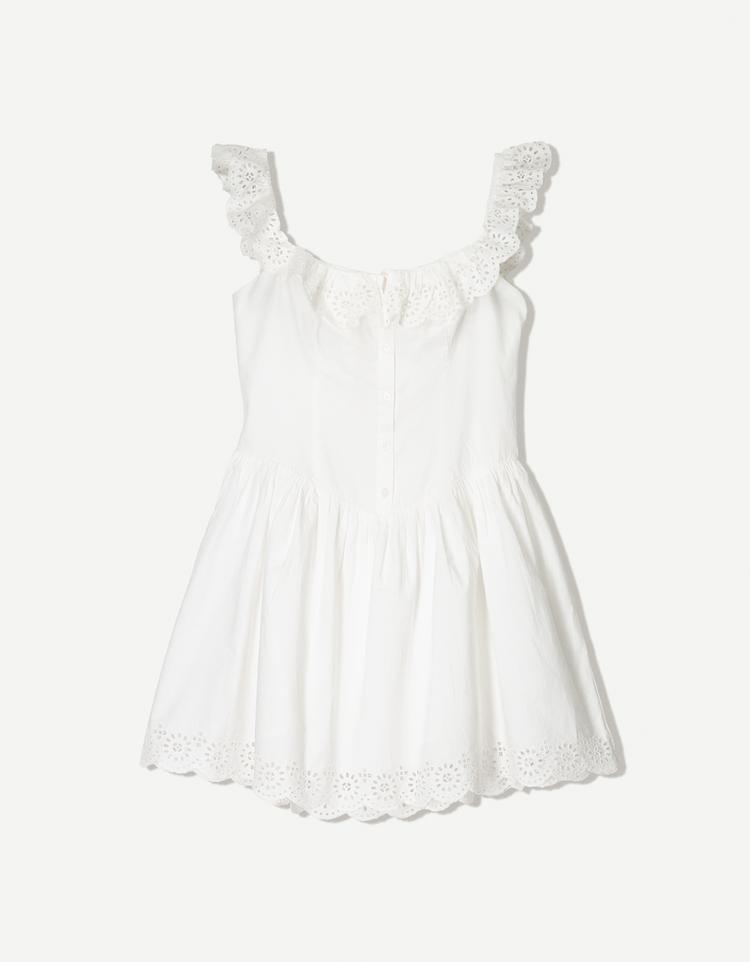Fitted mini dress with ruffles