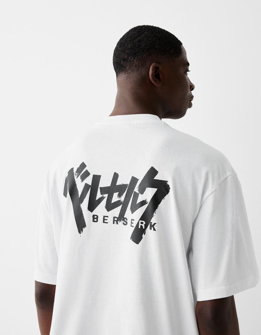 Berserk print short sleeve boxy fit T-shirt-White-6