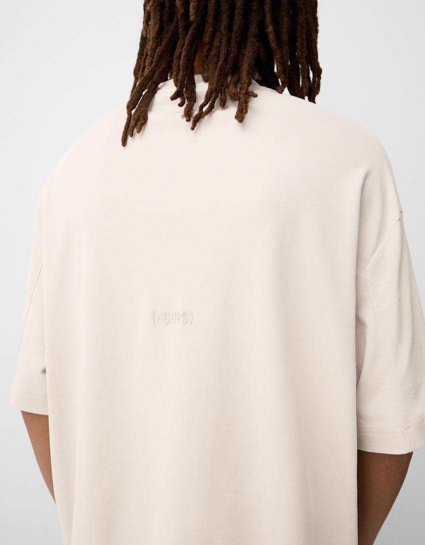 Boxy short sleeve T-shirt-Stone