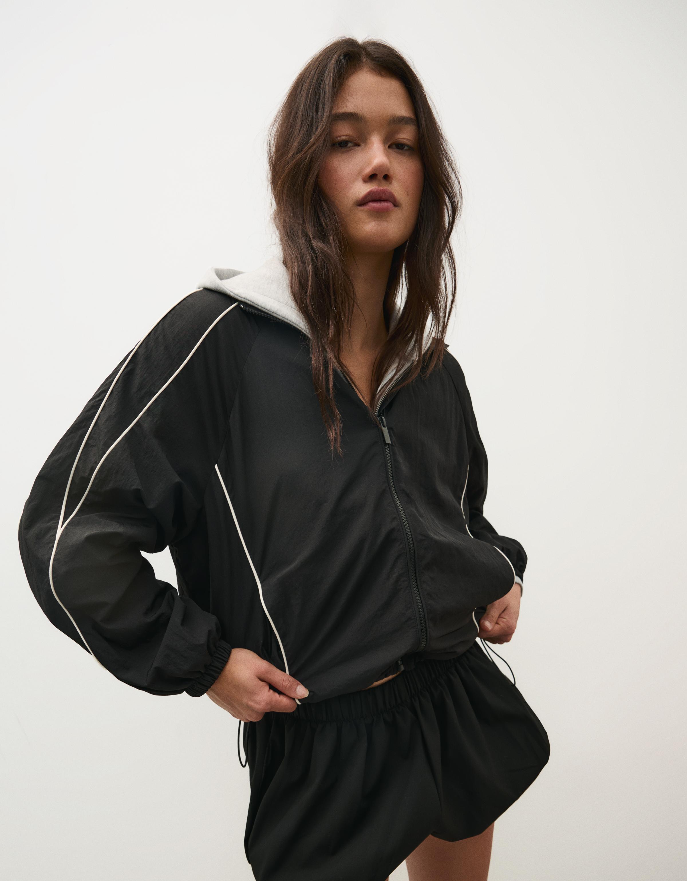 Contrast lightweight jacket — Black