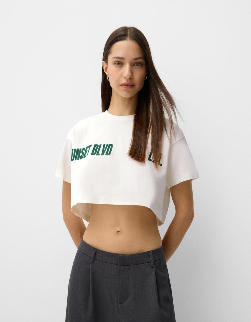 Camiseta manga corta print-Blanco roto-0