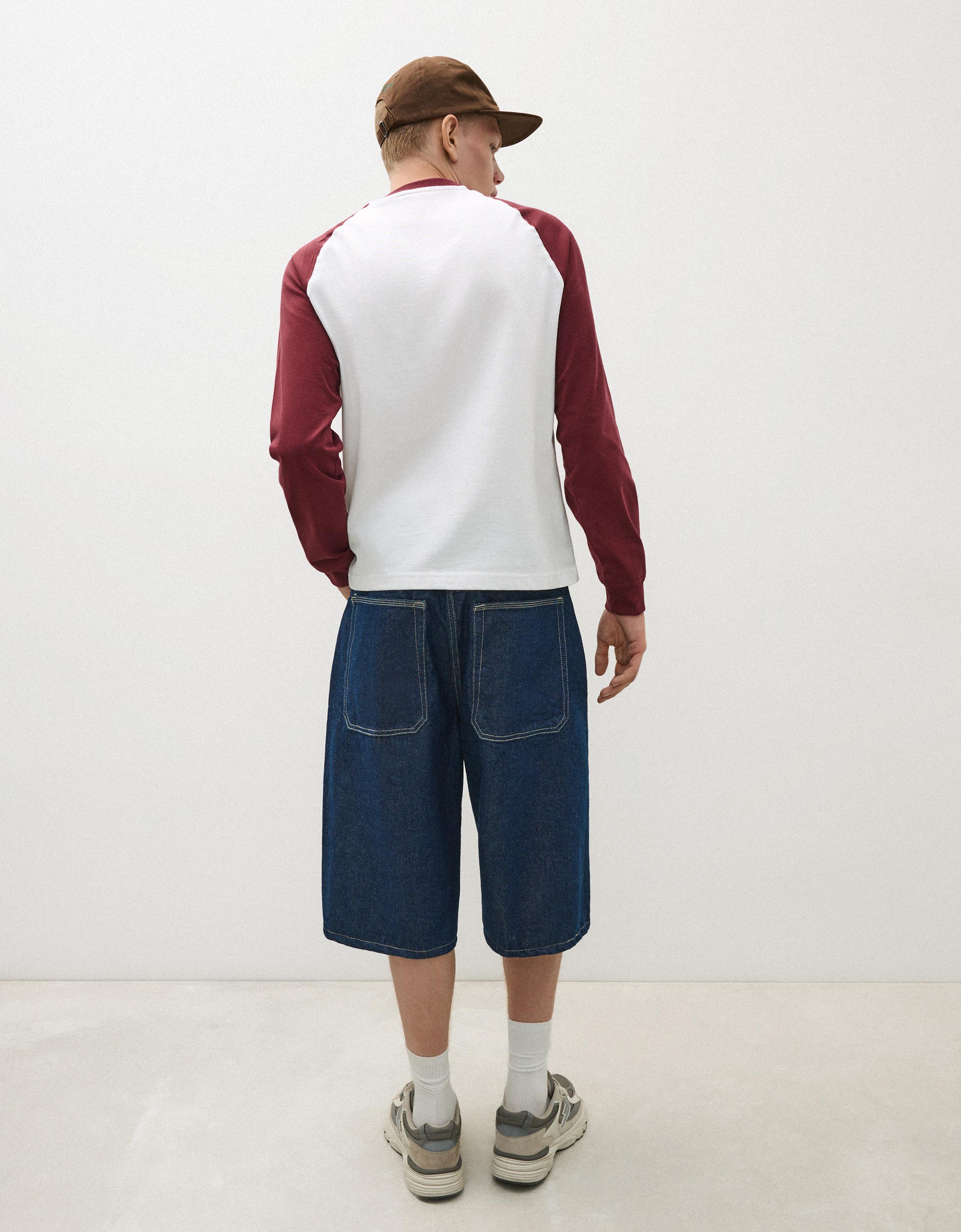 Long sleeve raglan T-shirt — Burgundy