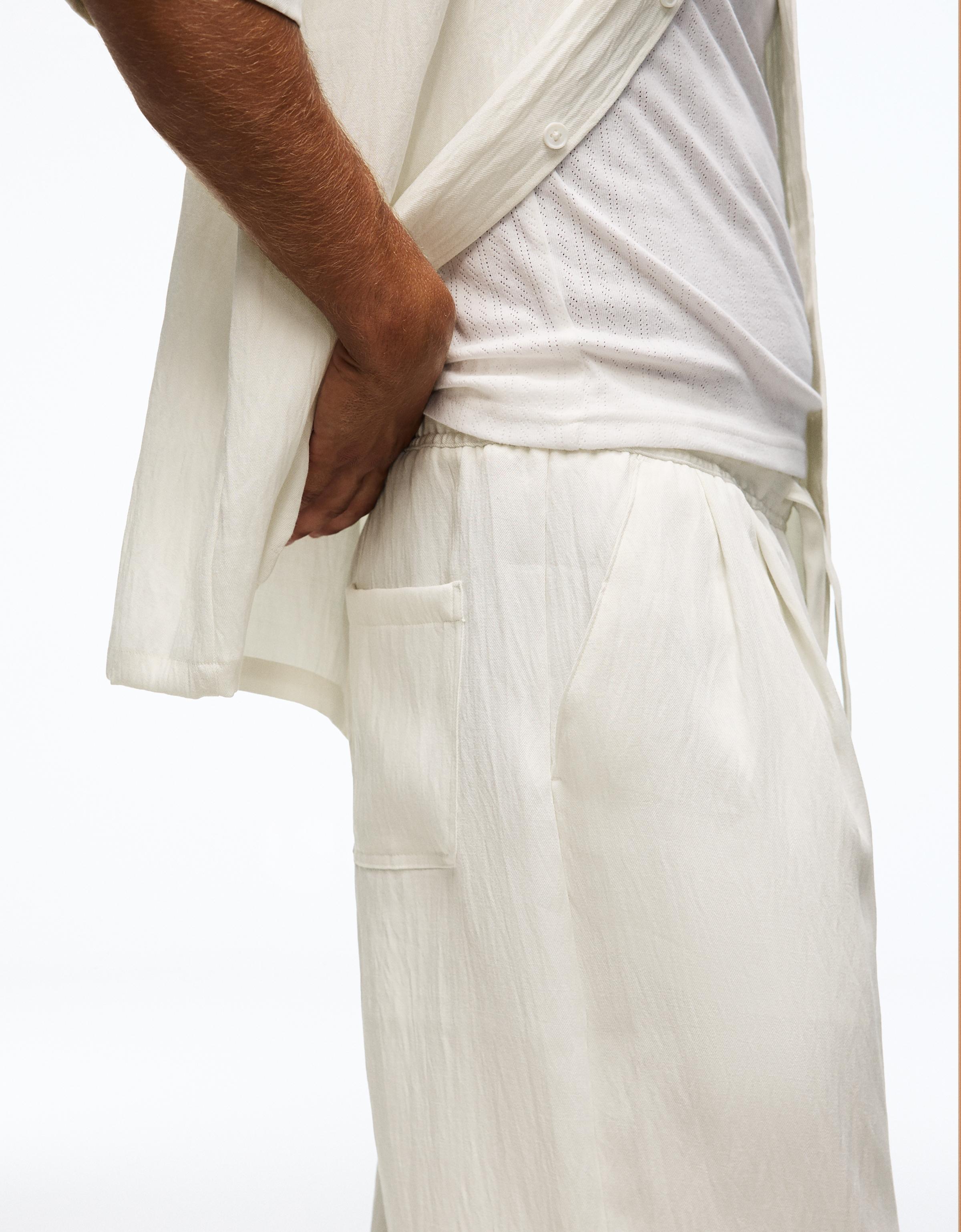 Rustic baggy trousers — White